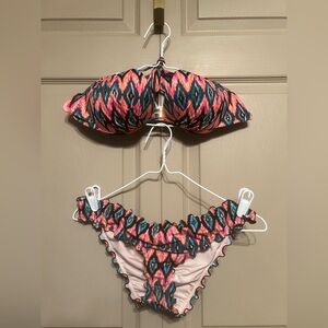 Shade & Shore Pink and Black Bikini Set
